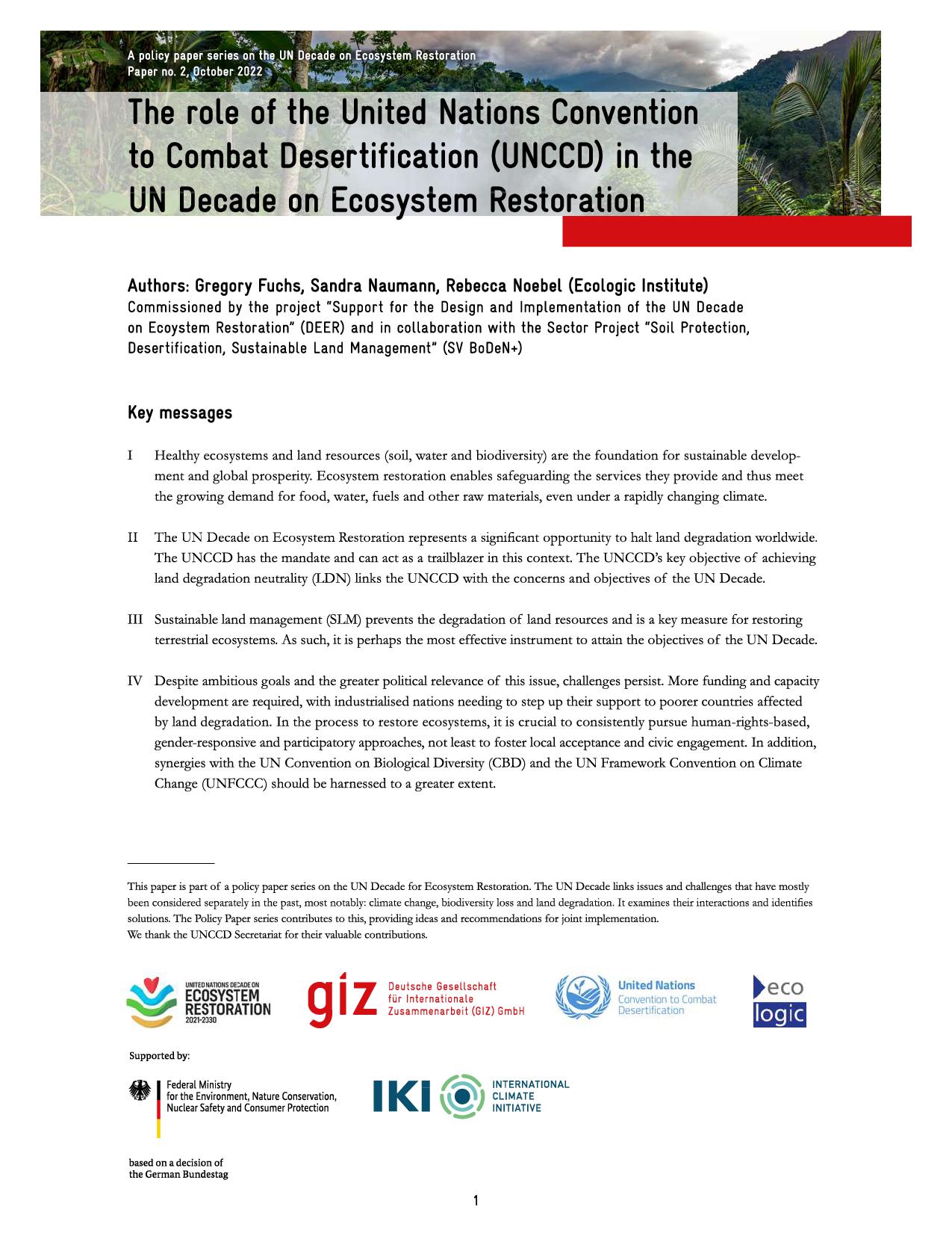 The Role Of The United Nations Convention To Combat Desertification ...